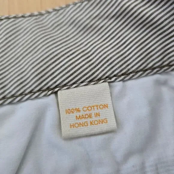 J Crew Chino Y2K Low-rise Striped Bermuda Shorts Womens Size 8 Brown White - Picture 6 of 9